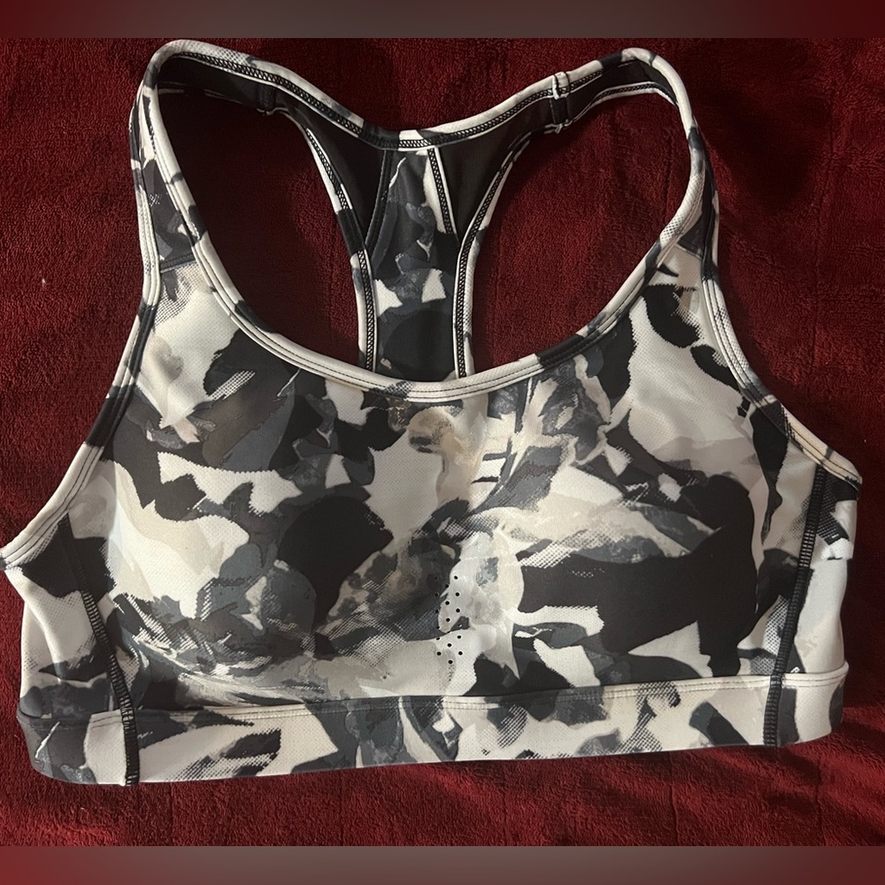 AVIA Sports Bra. Military Print. Black & White.